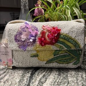 Floral Beaded Clutch